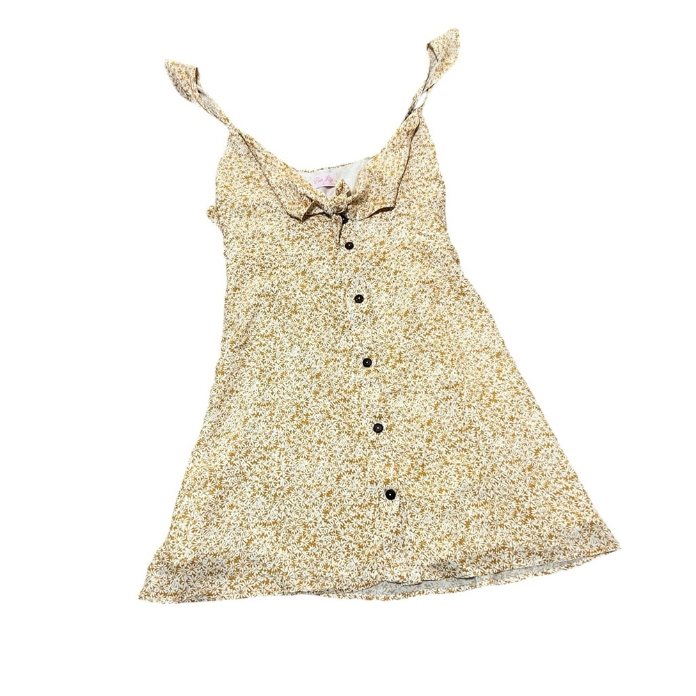 Pink Lily large yellow/orange floral sundress with adjustable straps NWOT